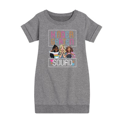 - Barbie - Back To School Graphic Short Sleeve Fleece Dress