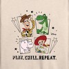 Women's - Disney - Play Chill Repeat Lightweight French Terry Wide Neck Long Sleeve Shirt - 2 of 4