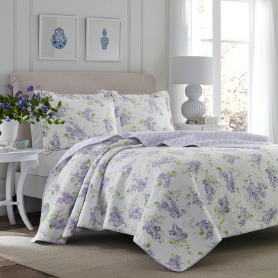 Keighley Reversible Quilt Set Purple - Laura Ashley : Target