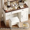 CAVINAS Vanity Desk with Mirror Dressing Table with Visual Desktop and Cushioned Stool for Apartment, Bedroom - 4 of 4