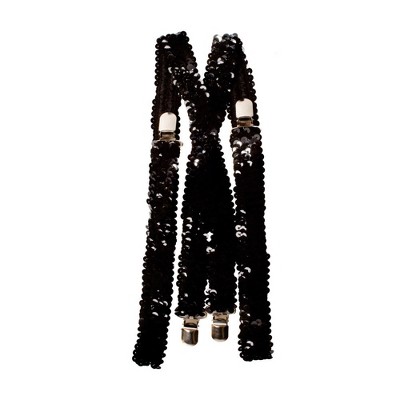 White Sequin Suspenders