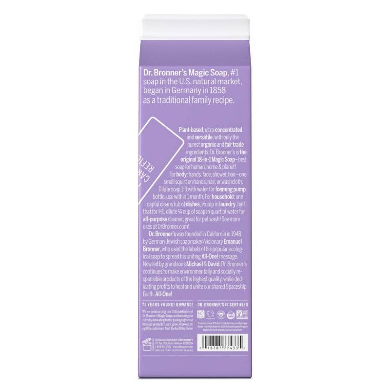 Dr. Bronner&#39;s Lavender Pure Castile Soap Refill Carton - 32oz, 2 of 14