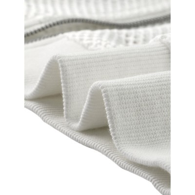 INSPIRE CHIC Women's Zip Up Fashion Mesh Sheer Hoodie Bomber Jackets with Pocket Medium White — фото 5