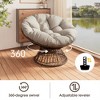 XINGHANZHENXUAN 41.5-in 360° Swivel Wicker Accent Chair with Cushion, Iron Frame for Indoor, Outdoor Lounging, Stain-Proof - 4 of 4
