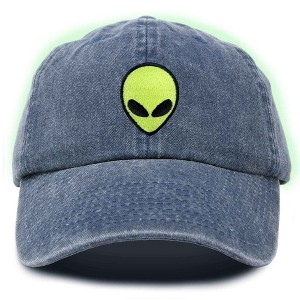 Dalix Alien Embroidered UFO Dad Hat Cotton Baseball Cap Adjustable Mens - 1 of 4