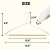 BP4U Heavy Duty Metal Wide Shoulder Hangers with Beech Wood Pants Bar, Welded Suit Hangers with Ergonomic Shape-Preserving Design  - Black/White - 2 of 4