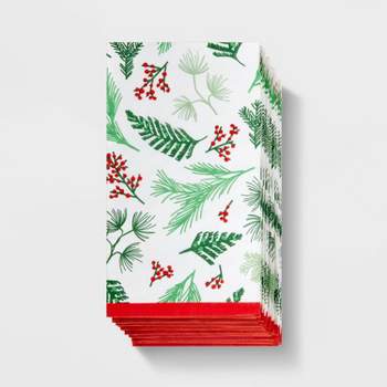 20ct Holly Holiday Guest Towel - Spritz™