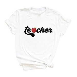 Simply Sage Market Women's Teacher Bold Apple Short Sleeve Graphic Tee - 1 of 4