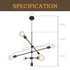 DORESshop 6-Light Black Unique Modern Linear Chandelier Pendant - 4 of 4