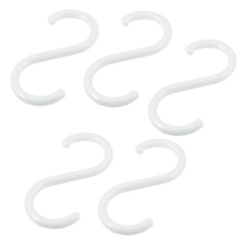 Unique Bargains S Shape Plastic Hanger Hook For Home Clothing Baskets White  3.98x1.97x0.28 5 Pcs : Target