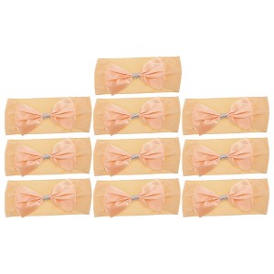 Unique Bargains Chair Sashes Bow Stretch Chair Cover Band with Buckle Slider 13.78"x5.91" Champagne Pink 10 Pcs - 1 of 4