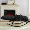 Mjkone Adjustable Widen Rocking Chair,Modern Lounge Nursery with Iron Frame - 4 of 4