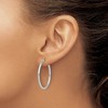 Black Bow Jewelry 2mm Round Hoop Earrings in 10k White Gold, 31mm (1 1/4 Inch) - 4 of 4