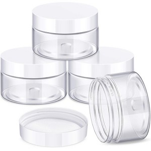 4 Pieces Refillable Cosmetic Jars,Round Plastic Container Jars with Lids for Travel Storage Makeup - 1 of 4