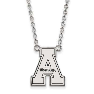 Black Bow Jewelry Sterling Silver Appalachian State Mountaineers NCAA Necklace 18 Inch