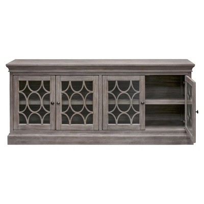 72" Rustic Four Door Tv Console Fully Assembled For Tvs Up To 70" Gray - Martin Furniture