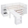 NicBex Full Size Bunk Bed with Movable Desk Pine Bed Frame with Drawers, Shelves, Storage Stairs and Guardrail, No Box Spring Required - 3 of 4