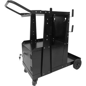 3-Tier Welding Cart for TIG MIG Welders & Plasma Cutters – 220 lbs Capacity – Secure Tank Storage & Safety Chains – Heavy Duty Industrial Trolley - 1 of 4