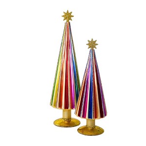 Cody Foster 15.0 Inch Narrow Spectrum Rainbow Trees Set / 3 Decor Mantle Tree Sculptures - 1 of 3