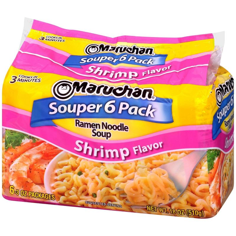 Maruchan Souper 6-Pack Shrimp Ramen Noodle Soup - 18oz/6ct, 2 of 4