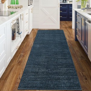 Washable Runner Rug – Non-Slip Minimalist Accent Rug for Hallway, Kitchen & Laundry, Soft, Low Pile, Solid Color - 1 of 4