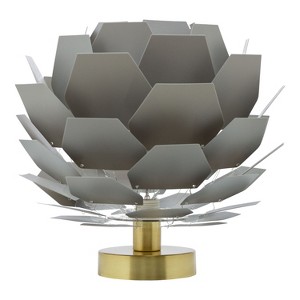 11" Katya Round Glam Table Lamp with Brushed Gold Base - River of Goods: Modern Nightstand Light, LED Compatible - 1 of 4