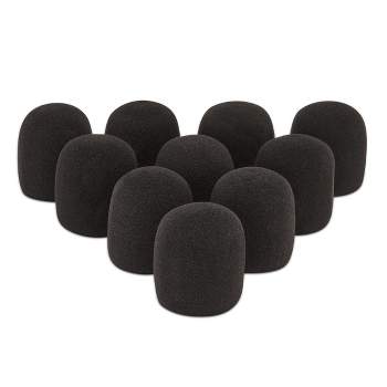Stockroom Plus 10 Pack Microphone Foam Covers, Reusable Handheld Mic Windscreen Muffs Accessories, 3x2.25 in, Black