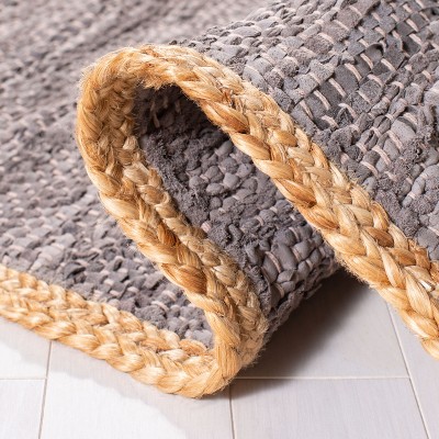 Cape Cod Light Grey and Natural Wool Cotton Area Rug 4' x 6'