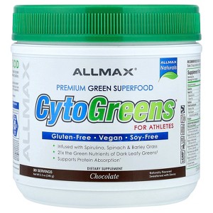 ALLMAX CytoGreens®, Premium Green Superfood For Athletes, Chocolate, 0.8 lbs (345 g) - 1 of 4