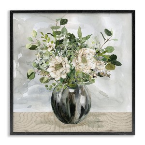 Stupell Industries Detailed Flower Arrangement Mixed Blooms Vase Bouquet, 12" x 12" - 1 of 4