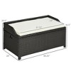 34 Gallon Outdoor Wicker Storage Bench Deck Box, PE Rattan Patio Furniture Pool Storage Bin Container with Interior Waterproof Cloth Bag - 3 of 4