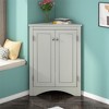 XINGHANZHENXUAN Triangle Bathroom Storage Cabinet with Adjustable Shelves, Freestanding Floor Cabinet for Home Kitchen - 3 of 4