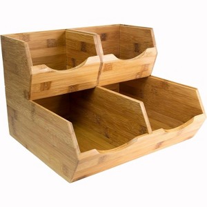 Set of 3 Stackable Bamboo Pantry Storage Bins for Potatoes & Onions - 1 of 4