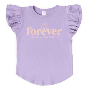 The Juniper Shop Forever Chasing Sunsets Sun Flutter Sleeve Tee - 5/6T - Lavender - 1 of 4