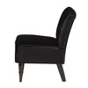 Harmon Velvet Fabric Upholstered and Wood Accent Chair Black/Walnut Brown - Baxton Studio - 4 of 4