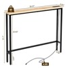 Rust Brown 1pcs Triamine Iron 100*15*79cm Entryway Table with Plugs - 3 of 4