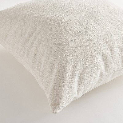 24" Off-White Jacquard Square Indoor/Outdoor Pillow