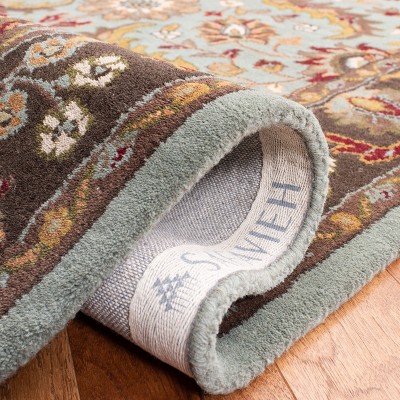 Elegant Heritage Hand-Tufted Wool Accent Rug - Blue and Brown, 2' x 3'
