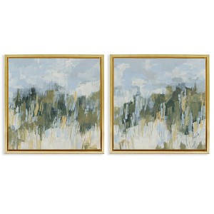 Stupell Industries Abstract Brushed Landscape Black Framed Floater Canvas Wall Art - 1 of 4
