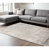Gray Ivory And Brown Medallion Area Rug With Fringe - 2 of 4