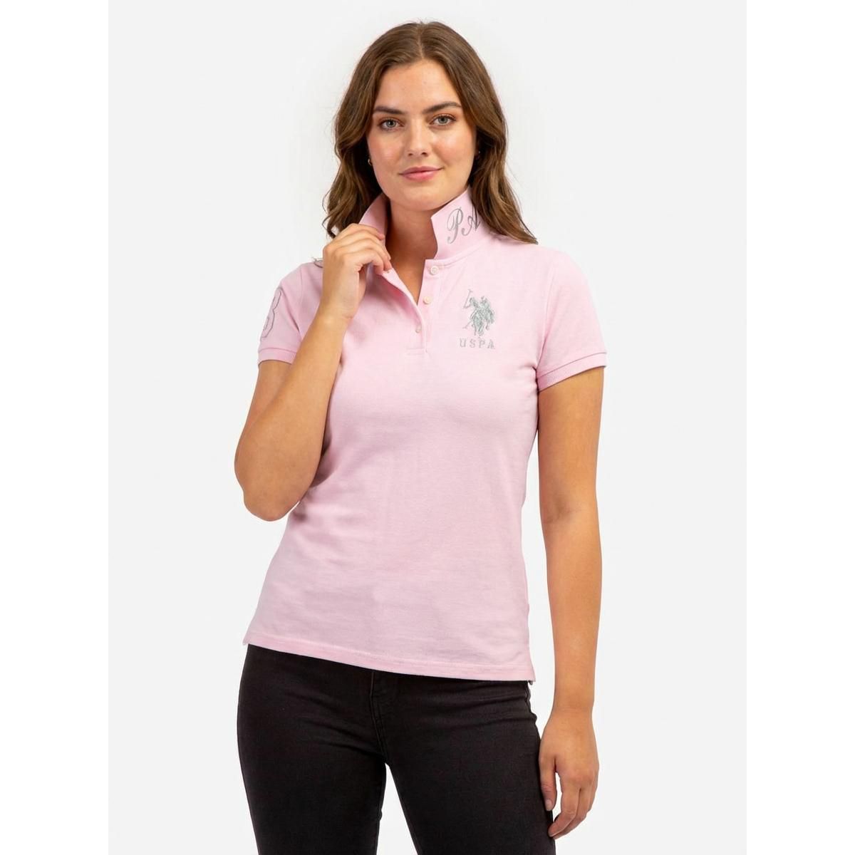 U.S Polo Assn. Women's Metallic Print Polo Shirt - thumbnail 5