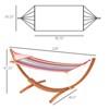 10' Wood Outdoor Hammock, Hammock with Stand Rainbow Bed, Heavy Duty Roman Arc Hammock for Single Person for Patio Backyard Balcony Porch - 3 of 4