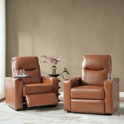 Flora Genuine Leather Recliner Set of 2|HULALA HOME
