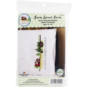 Tobin Stamped For Embroidery Pillowcase Pair 20"X30"-Farm Sweet Farm - 1 of 3