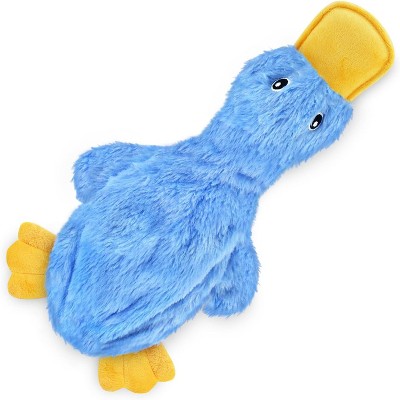Best Pet Supplies Crinkle Dog Toy for Small, Medium, and Large Breeds, Cute No Stuffing Duck with Soft Squeaker