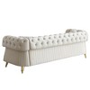 89" Wide Embroidered Velvet Sofa, Chesterfield Design with Gold Metal Trim, 750lb Weight Capacity, Includes 2 Cushions and 2 Decorative Pillows - 4 of 4