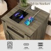 End Table with Charging Station, Nightstand with Drawer & X Barn Door - 4 of 4