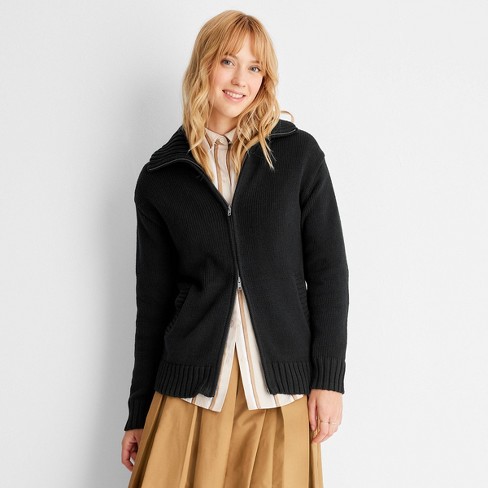 Long zip up online cardigan womens