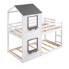 YOOCOZZ Twin Over Twin Bunk Bed Wood Bed with Roof, Window, Guardrail and Ladder - 4 of 4