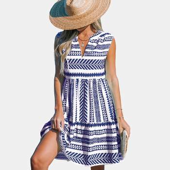 Women's Geometric Print Sleeveless Mini Dress - Cupshe